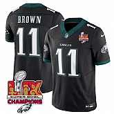 Men & Women & Youth Philadelphia Eagles #11 A.J. Brown Black 2025 Eagles Logo Super Bowl LIX Patch New F.U.S.E. Vapor Untouchable Limited Stitched Jersey Dzhi,baseball caps,new era cap wholesale,wholesale hats